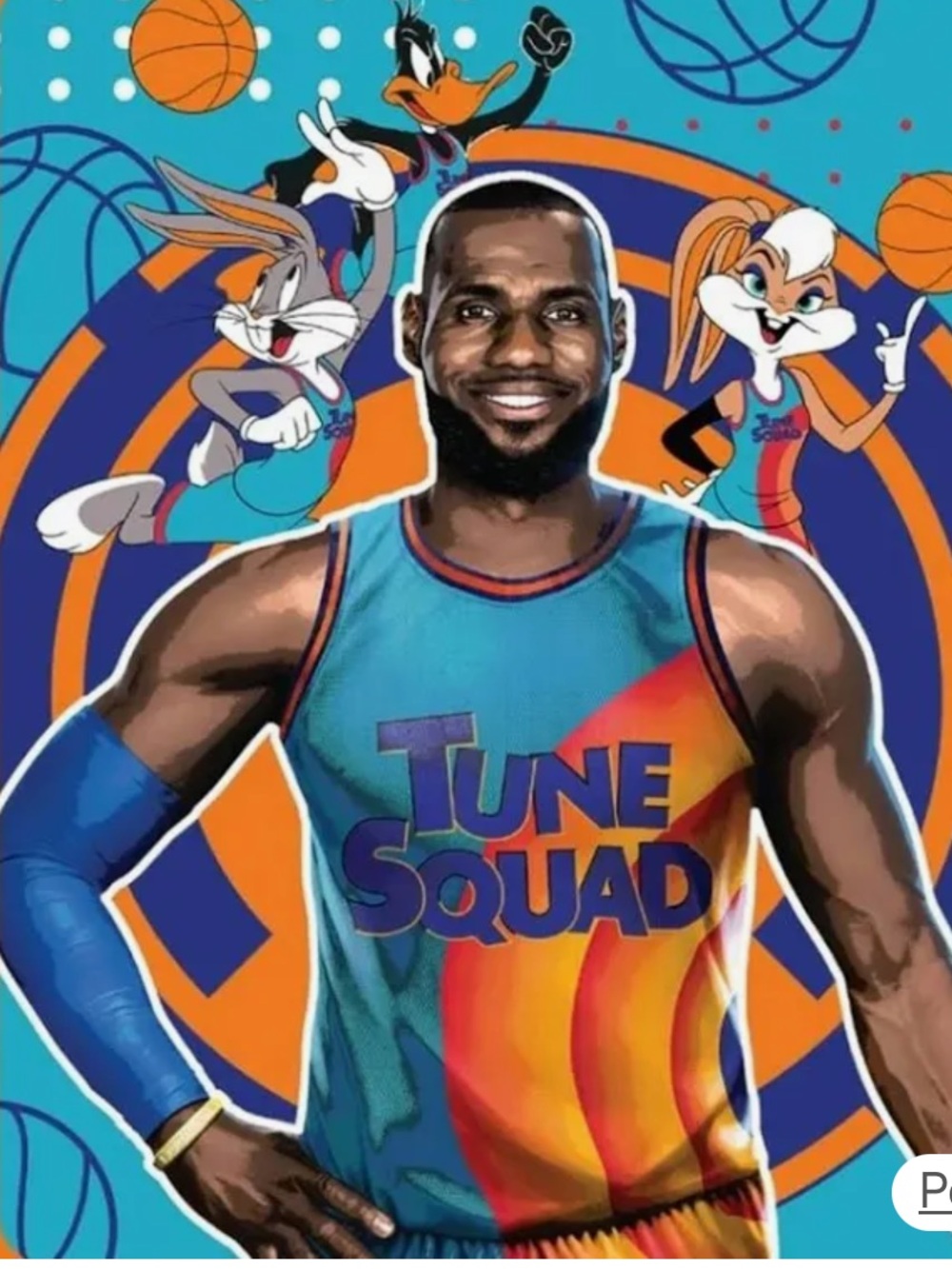 Tune Squad Basketball Fleece Throw Blanket - Blue & Orange